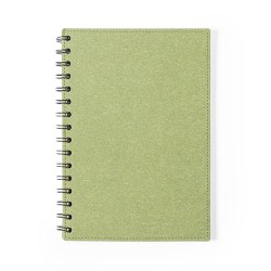 Cahier Éco-responsable Pratique Personnalisé A5 Idina pas cher Matières : carton recyclé Couleurs : noir marquage couleur éclata