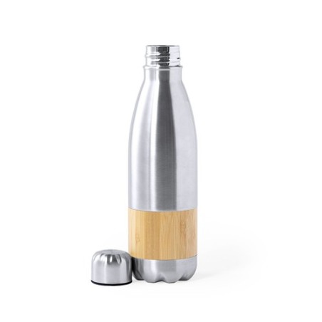 Bouteille Éco-responsable Personnalisable Guiver Matières : bambou Couleurs : argenté