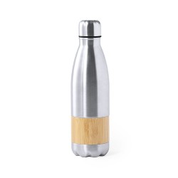 Bouteille Éco-responsable Personnalisable Guiver Matières : bambou Couleurs : argenté cadeau entreprise pas cher