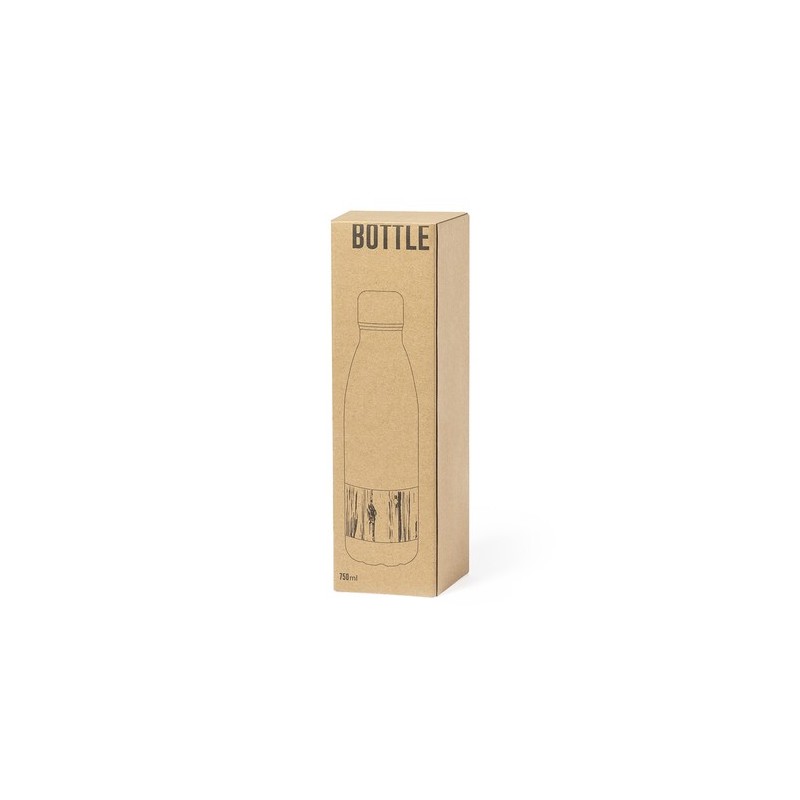 Bouteille Éco-responsable Personnalisable Guiver Matières : bambou Couleurs : argenté marquage laser ultra précis