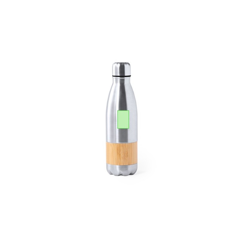 Bouteille Éco-responsable Personnalisable Guiver Matières : bambou Couleurs : argenté objet promotionnel éco-responsable