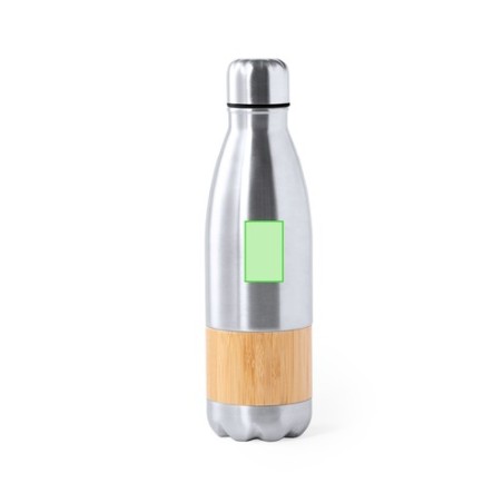 Bouteille Éco-responsable Personnalisable Guiver Matières : bambou Couleurs : argenté objet promotionnel éco-responsable