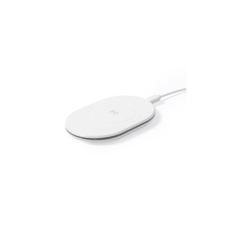 Chargeur Éco-responsable Personnalisé 10W Zosmal RCS Matières : ABS recyclé Couleurs : blanc cadeau entreprise pas cher