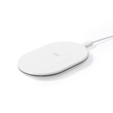 Chargeur Éco-responsable Personnalisé 10W Zosmal RCS Matières : ABS recyclé Couleurs : blanc cadeau entreprise pas cher