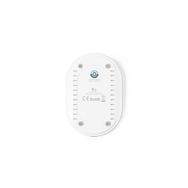 Chargeur Éco-responsable Personnalisé 10W Zosmal RCS Matières : ABS recyclé Couleurs : blanc objet promotionnel éco-responsable