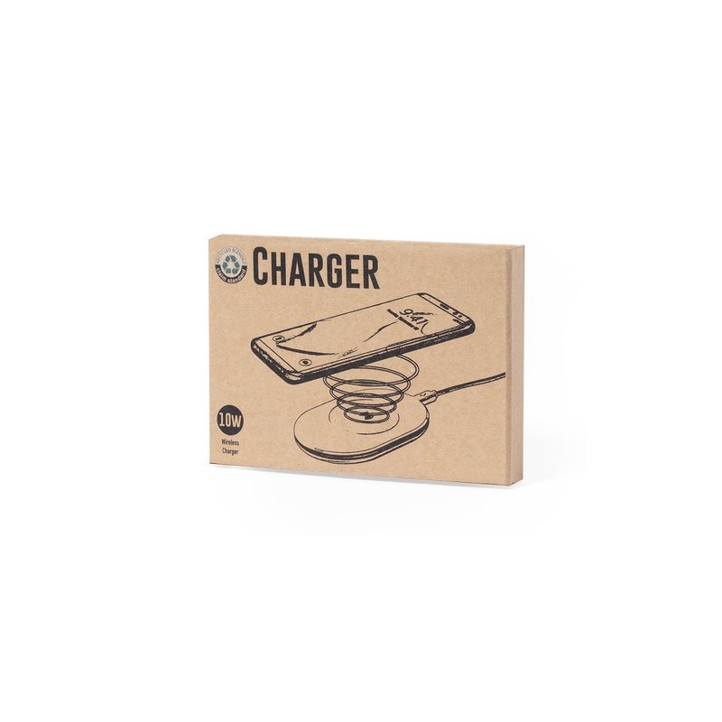 Chargeur Éco-responsable Personnalisé 10W Zosmal RCS Matières : ABS recyclé Couleurs : blanc personnalisation rapide en France