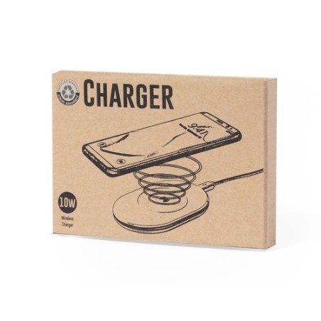Chargeur Éco-responsable Personnalisé 10W Zosmal RCS Matières : ABS recyclé Couleurs : blanc personnalisation rapide en France