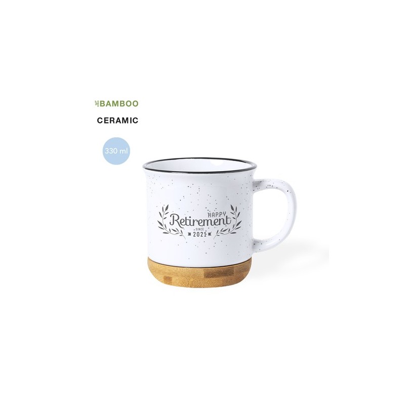 Tasse Personnalisée Élégante et Pratique pas cher - Larray Matières : bambou Couleurs : blanc personnalisable avec votre logo