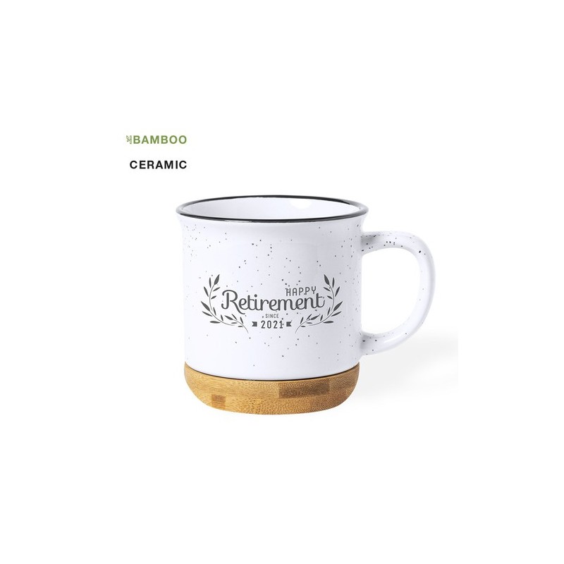 Tasse Personnalisée Élégante et Pratique pas cher - Larray Matières : bambou Couleurs : blanc goodies publicitaire événementiel