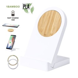 Chargeur Support Éco-responsable Innovant Personnalisé Noopy pas cher Matières : bambou Couleurs : blanc 2