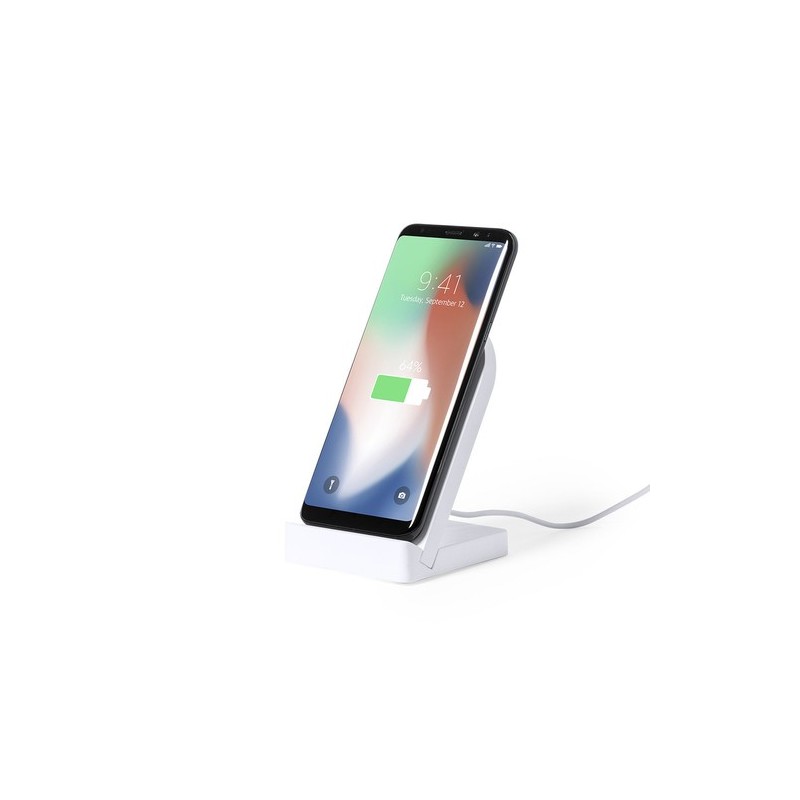 Chargeur Support Éco-responsable Innovant Personnalisé Noopy pas cher Matières : bambou Couleurs : blanc goodies publicitaire év