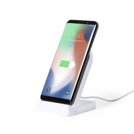 Chargeur Support Éco-responsable Innovant Personnalisé Noopy pas cher Matières : bambou Couleurs : blanc goodies publicitaire év
