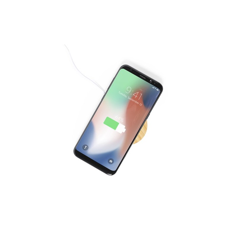 Chargeur Support Éco-responsable Innovant Personnalisé Noopy pas cher Matières : bambou Couleurs : blanc impression haute défini