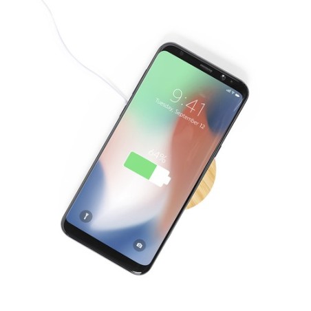 Chargeur Support Éco-responsable Innovant Personnalisé Noopy pas cher Matières : bambou Couleurs : blanc impression haute défini