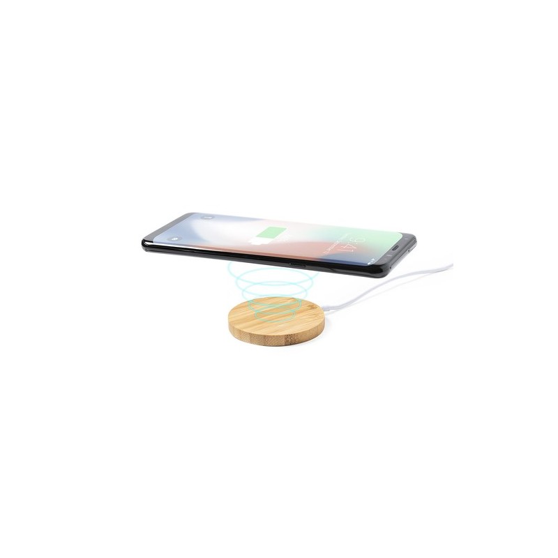 Chargeur Support Éco-responsable Innovant Personnalisé Noopy pas cher Matières : bambou Couleurs : blanc marquage laser ultra pr