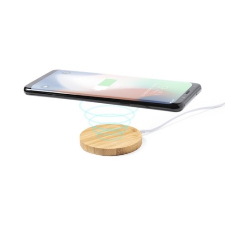Chargeur Support Éco-responsable Innovant Personnalisé Noopy pas cher Matières : bambou Couleurs : blanc marquage laser ultra pr