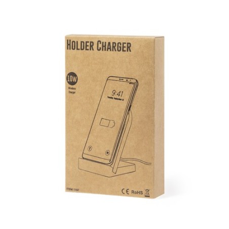 Chargeur Support Éco-responsable Innovant Personnalisé Noopy pas cher Matières : bambou Couleurs : blanc objet promotionnel éco-