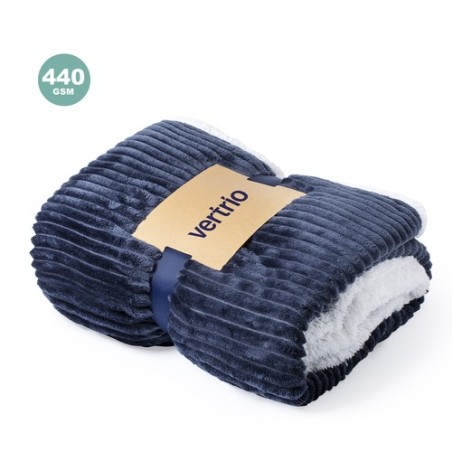Couverture personnalisée confortable et stylée - Karovix pas cher Matières : polaire Couleurs : bleu marine cadeau entreprise pa
