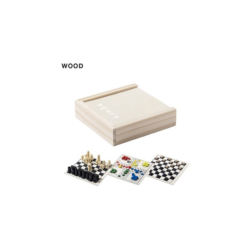 Set personnalisé de jeux Parchess - Échecs, dames et Parcheesi pas cher Matières : bois