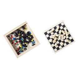 Set personnalisé de jeux Parchess - Échecs, dames et Parcheesi pas cher Matières : bois 2