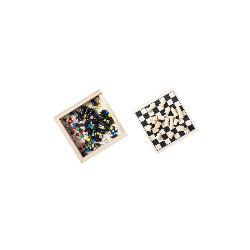 Set personnalisé de jeux Parchess - Échecs, dames et Parcheesi pas cher Matières : bois personnalisable avec votre logo