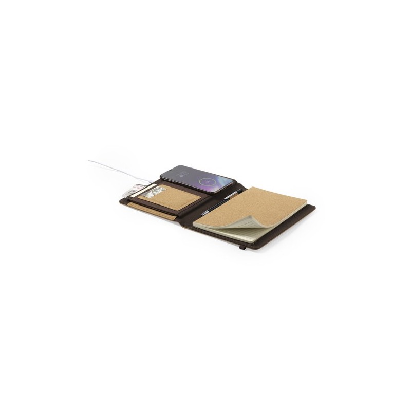 Bloc Notes Pratique Éco-Friendly avec Chargeur Toskan Matières : liège marquage laser ultra précis