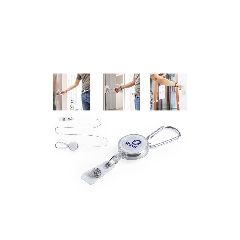 Porte Badge Personnalisé Éco-responsable - Bosur Couleurs : blanc personnalisable avec votre logo