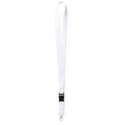 Lanyard Publicitaire Personnalisé Éco-responsable Kunel Matières : polyester Couleurs : blanc livraison express 24h 48h
