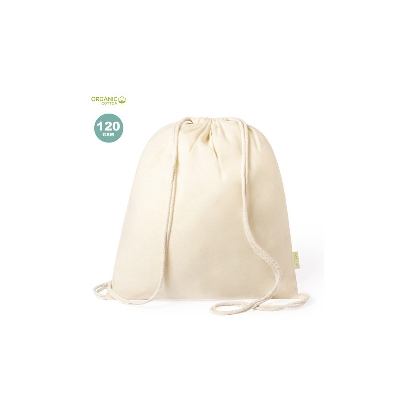 Sac à Dos Éco-Responsable en Coton Bio Personnalisé Tibak Matières : coton organique Couleurs : naturel personnalisable avec vot