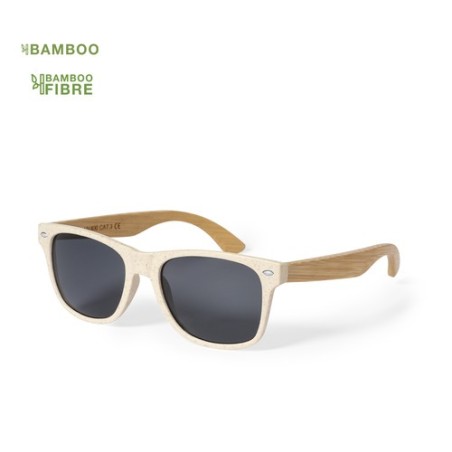 Lunettes de soleil personnalisées UV400 pas cher - Tinex Matières : bambou Couleurs : naturel personnalisable avec votre logo