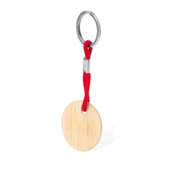 Porte-Clés Éco-responsable Personnalisable - Cirbam Matières : bambou Couleurs : bleu marquage couleur éclatante