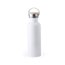 Gourde Personnalisable Éco-responsable Tulman - Bidon Matières : bambou Couleurs : blanc