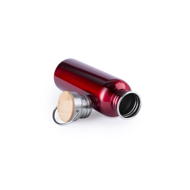 Gourde Personnalisable Éco-responsable Tulman - Bidon Matières : bambou Couleurs : blanc objet promo petit budget