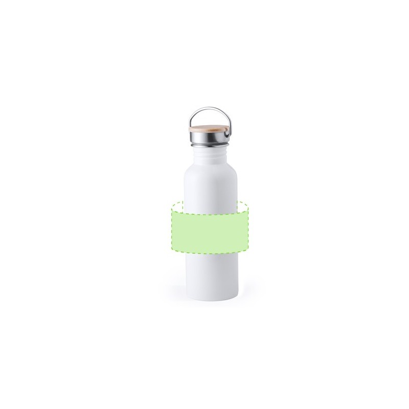 Gourde Personnalisable Éco-responsable Tulman - Bidon Matières : bambou Couleurs : blanc cadeau collaborateur premium