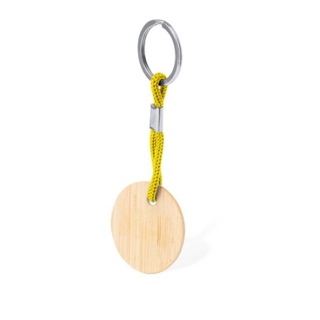 Porte-Clés Éco-responsable Personnalisable - Cirbam Matières : bambou Couleurs : jaune personnalisable avec votre logo
