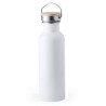 Gourde Personnalisable Éco-responsable Tulman - Bidon Matières : bambou Couleurs : blanc marquage laser ultra précis