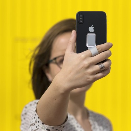 Support Smartphone Personnalisé Éco-responsable Manfix Couleurs : gris impression logo haute qualité