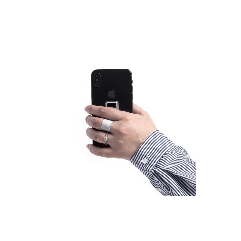 Support Smartphone Personnalisé Éco-responsable Manfix Couleurs : gris personnalisable avec votre logo