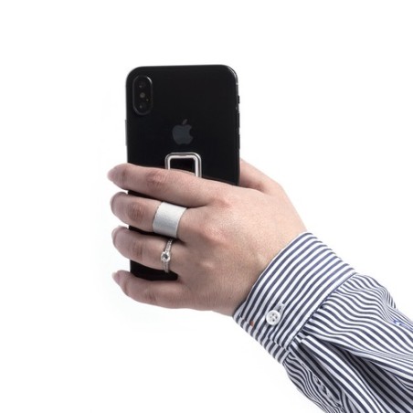 Support Smartphone Personnalisé Éco-responsable Manfix Couleurs : gris personnalisable avec votre logo