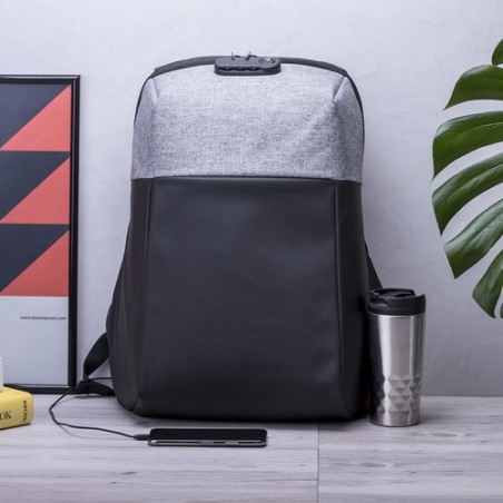 Sac à Dos Antivol Pratique et Élégant Personnalisé Ranley pas cher Matières : polyester Couleurs : gris cadeau collaborateur pre