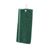 Serviette de golf personnalisée et unique pour entreprise Tarkyl Matières : coton Couleurs : vert foncé marquage laser ultra pré