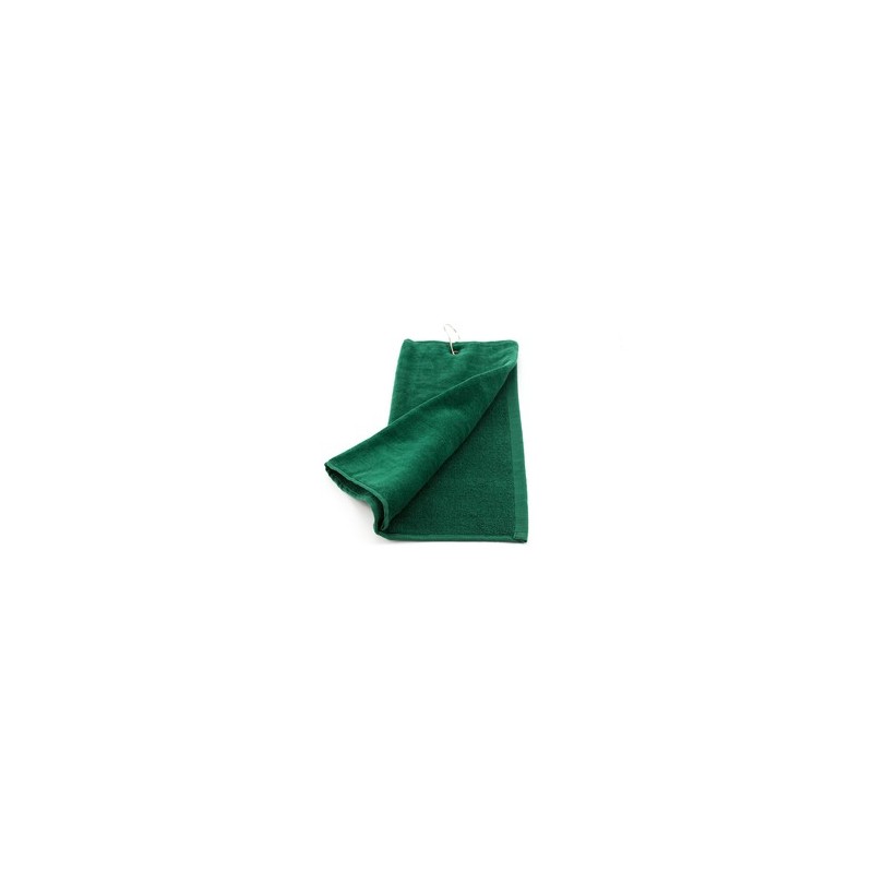 Serviette de golf personnalisée et unique pour entreprise Tarkyl Matières : coton Couleurs : vert foncé cadeau client original