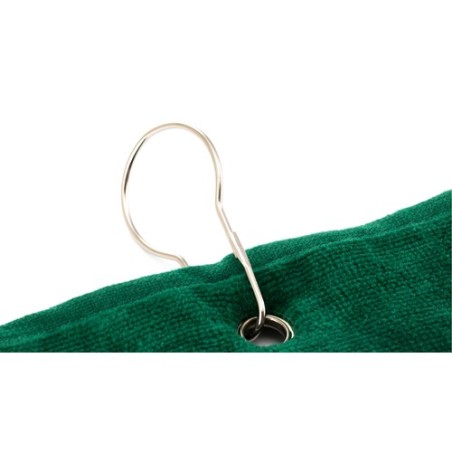Serviette de golf personnalisée et unique pour entreprise Tarkyl Matières : coton Couleurs : vert foncé impression haute définit