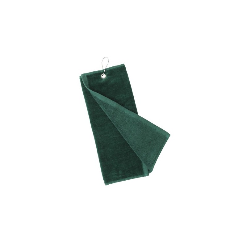 Serviette de golf personnalisée et unique pour entreprise Tarkyl Matières : coton Couleurs : noir personnalisation rapide en Fra