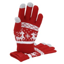 Gant tactile personnalisé pas cher Kainex Matières : acrylique Couleurs : rouge cadeau entreprise pas cher