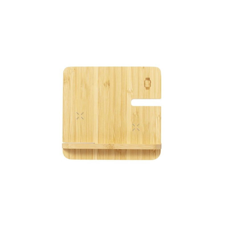 Chargeur Sans Fil Personnalisé 15W Hamsy Matières : bambou personnalisable avec votre logo