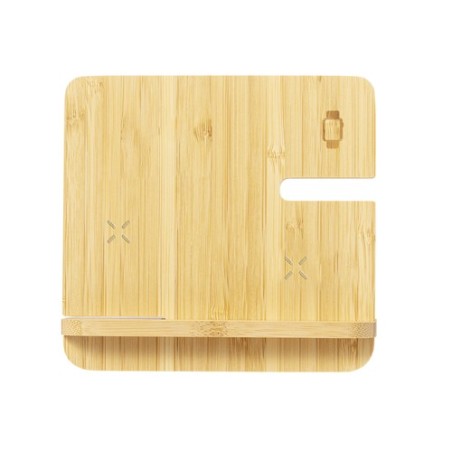 Chargeur Sans Fil Personnalisé 15W Hamsy Matières : bambou personnalisable avec votre logo