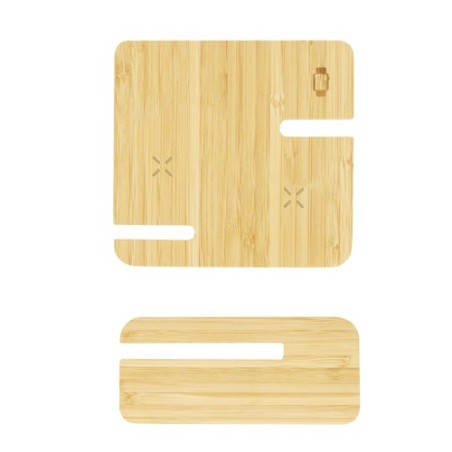 Chargeur Sans Fil Personnalisé 15W Hamsy Matières : bambou marquage laser ultra précis