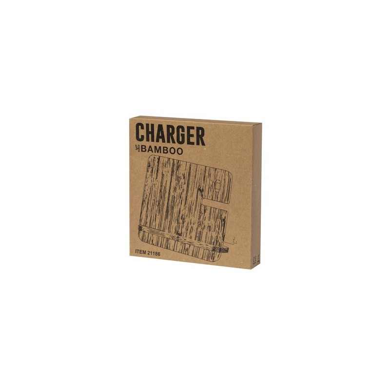 Chargeur Sans Fil Personnalisé 15W Hamsy Matières : bambou objet promotionnel éco-responsable