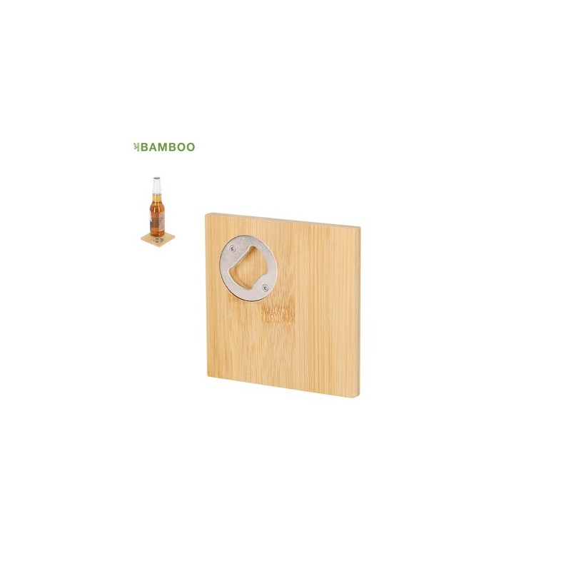 Sous-Verre Éco-responsable Ouvre Bouteille Pratique Lestral Matières : bambou marquage laser ultra précis
